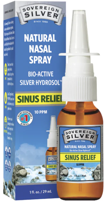 Bio-Active Silver Hydrosol - Natural Nasal Spray, Sinus Relief, 1