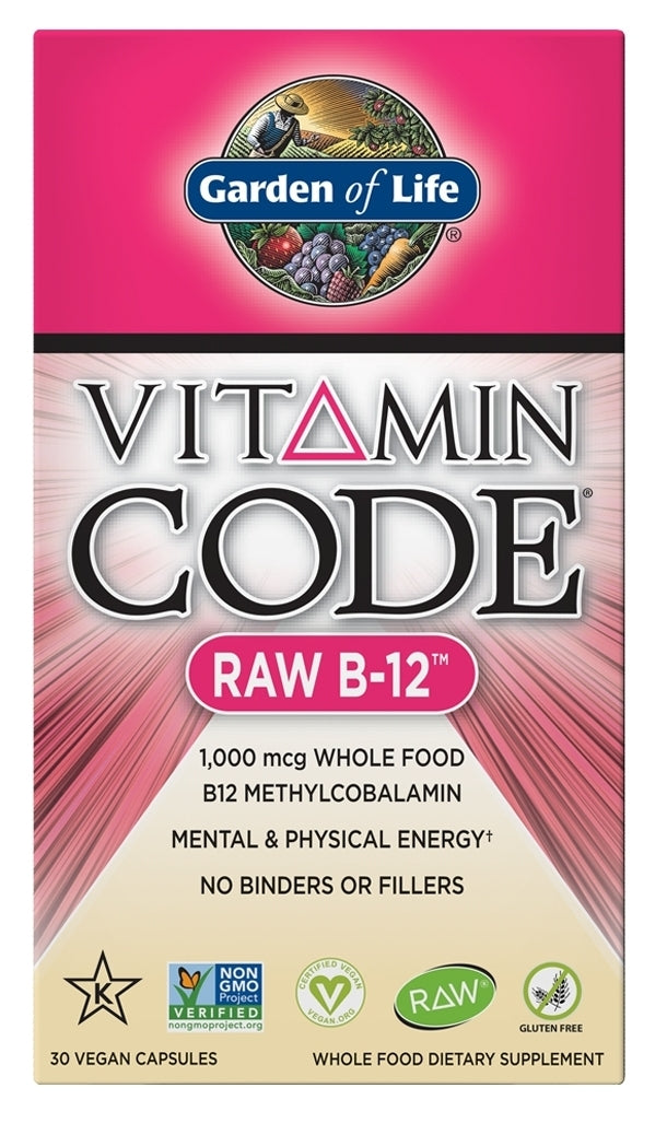 Garden Of Life Vitamin Code Raw B-12 30 Vegan Capsules – Better Health ...