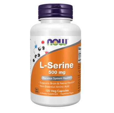 L-Serine 500 mg - 120 Veg Capsules by NOW