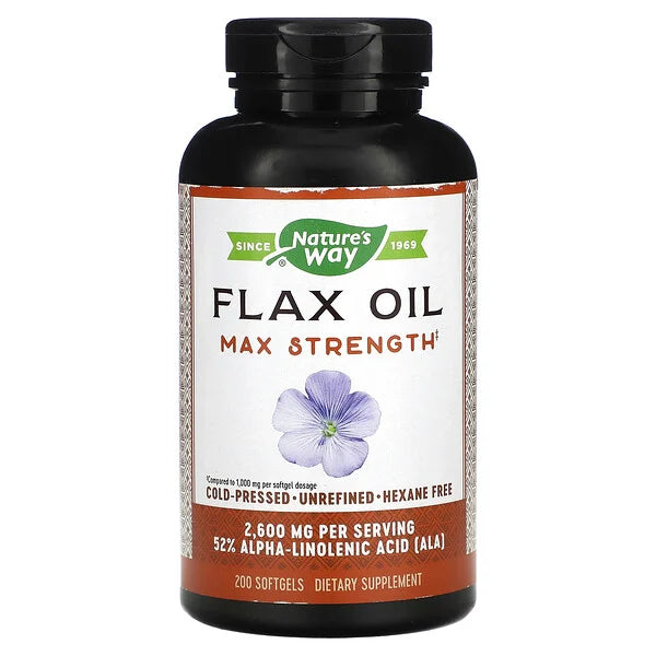Flax Oil Max Strength, 2,600 mg 200 Softgels (Originally EfaGold Flax Oil High Potency)