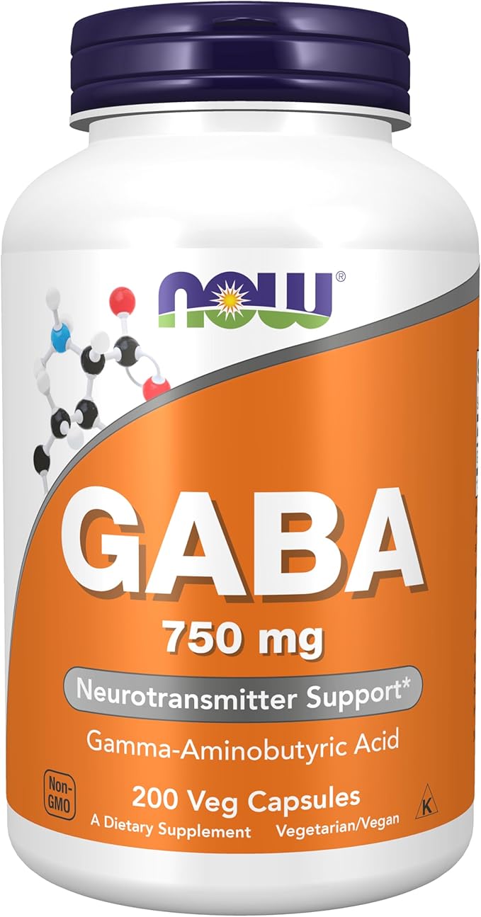GABA 750 mg - 200 Veg Capsules by NOW