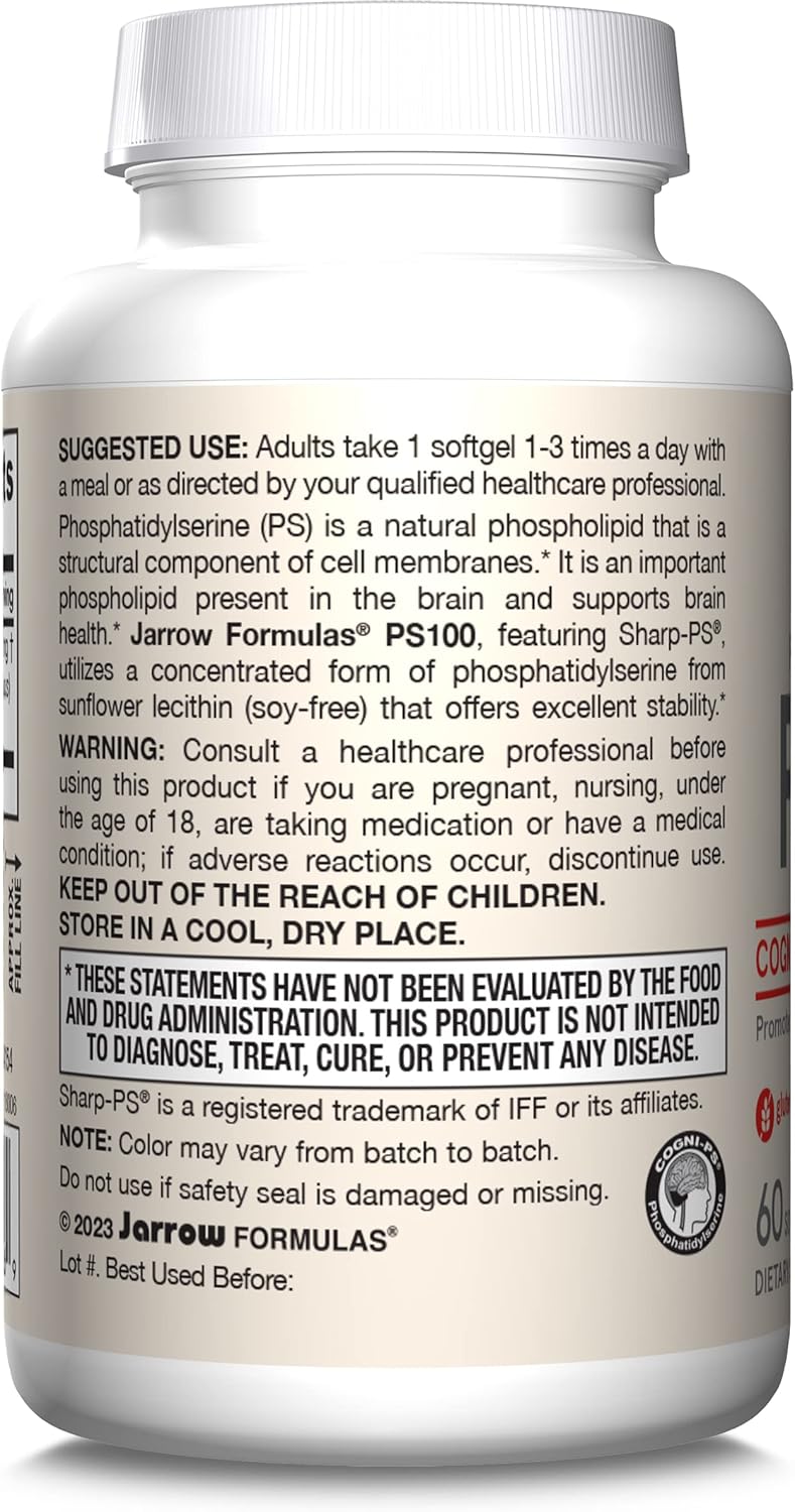 PS 100 Phosphatidylserine 100 mg 60 Softgels