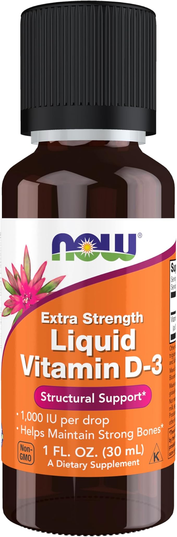 Liquid Vitamin D-3, Extra Strength, 1,000 IU, 1 fl oz (30 ml) by NOW