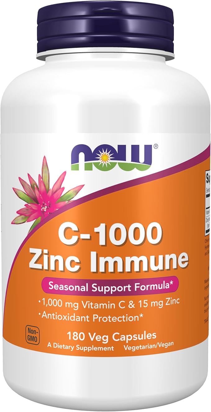 C-1000 Zinc Immune , 180 Veg Capsules by NOW