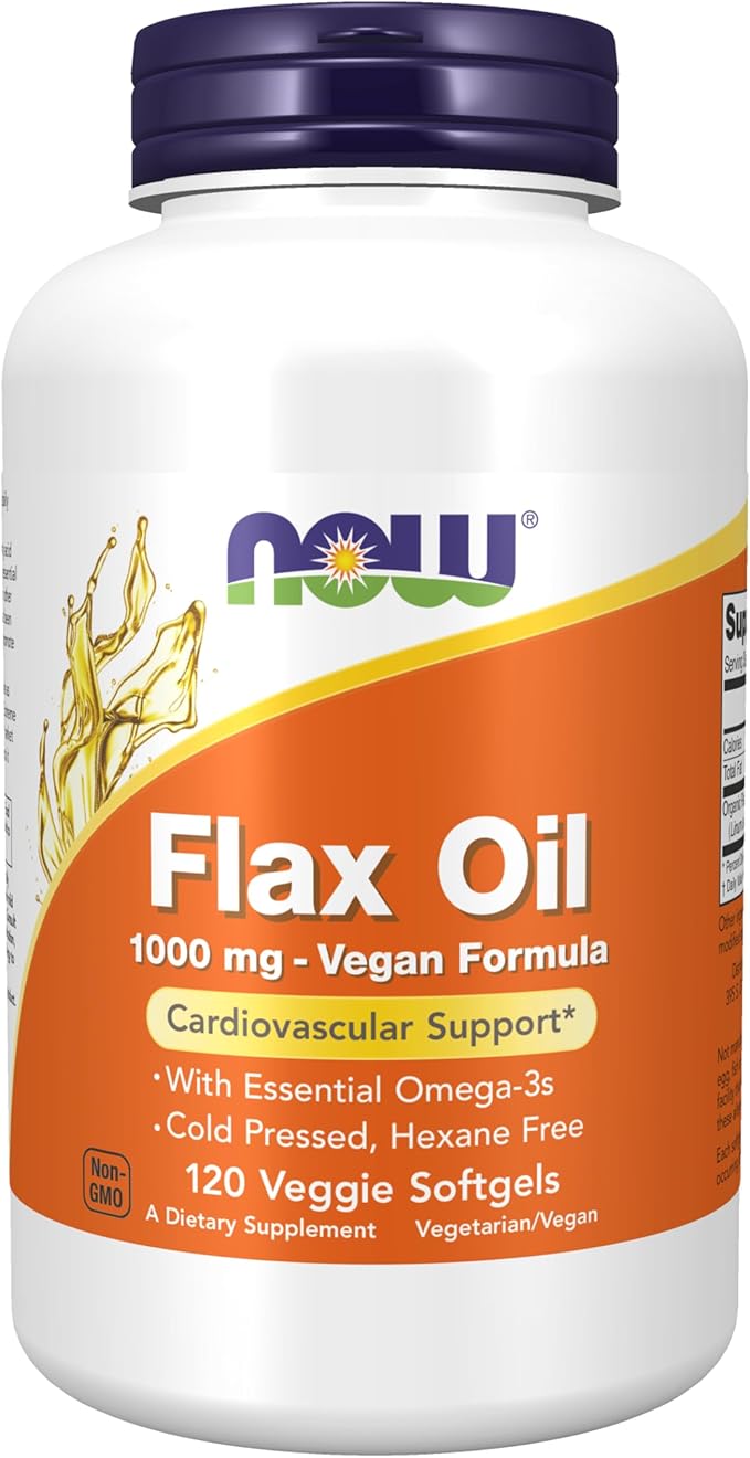 Flax Oil, 1,000 mg, 120 Veggie Softgels by NOW