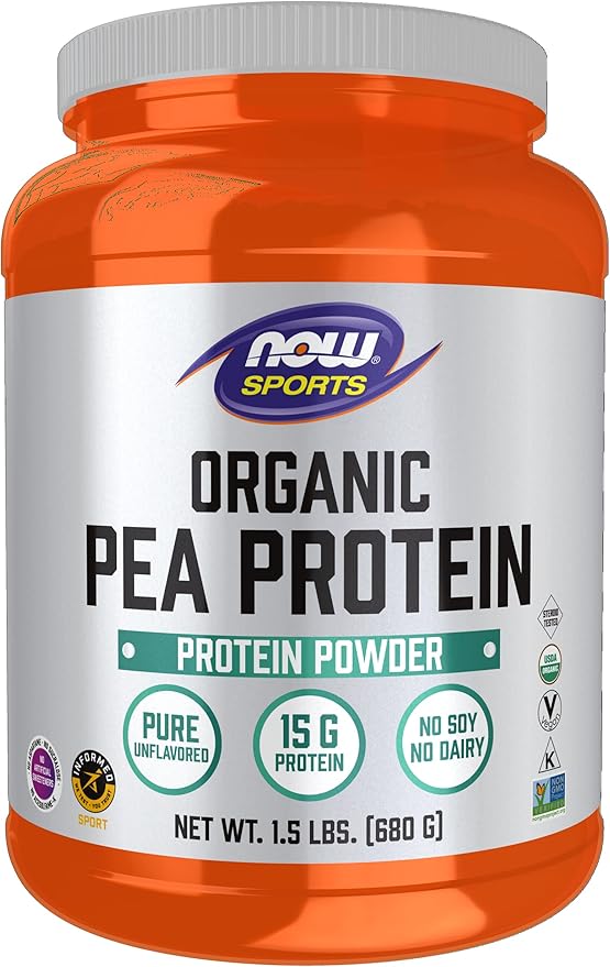 Organic Pea Protein Powder, Pure Unflavored, 1.5 lbs (680 g) by NOW