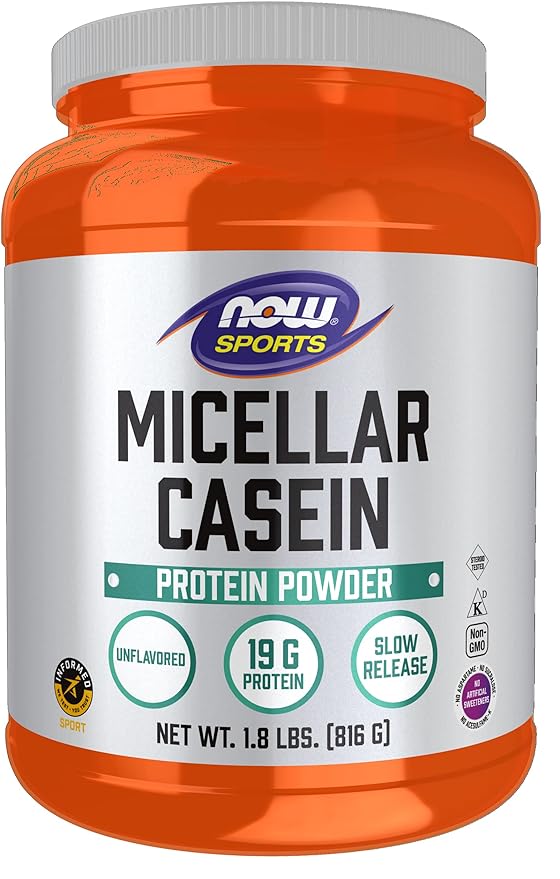 Micellar Casein Protein Powder, Unflavored, 1.8 lbs (816 g) by NOW