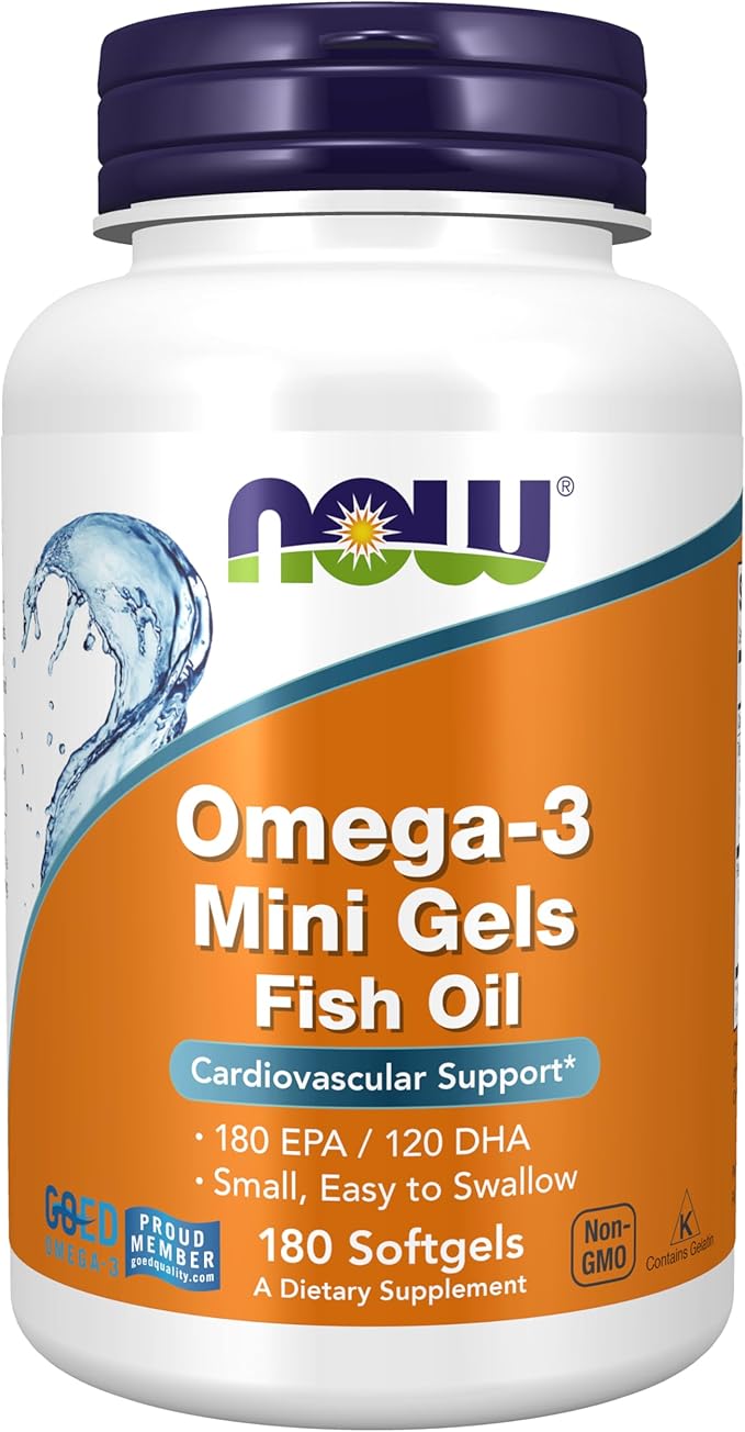 Omega-3 Mini Gels Fish Oil - 180 Softgels by NOW
