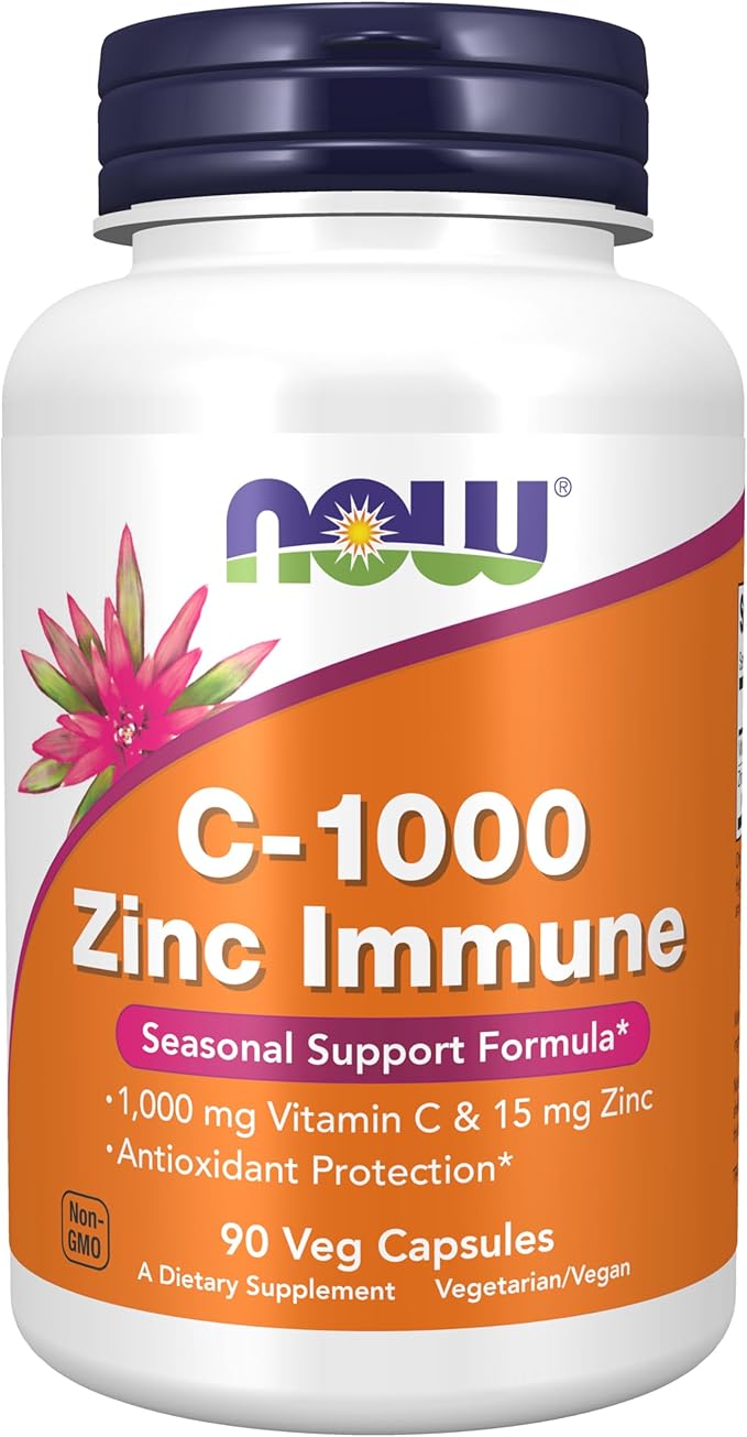 C-1000 Zinc Immune, Vitamin C, 1,000 mg & Zinc, 15 mg , 90 Veg Capsules by NOW