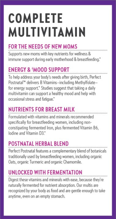 Perfect Postnatal Whole-Food Multivitamin, 270 Vegetarian Tablets, by New Chapter
