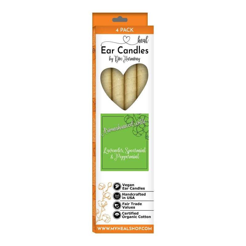 Lavender, Spearmint & Peppermint Ear Candles - 4 Pack
