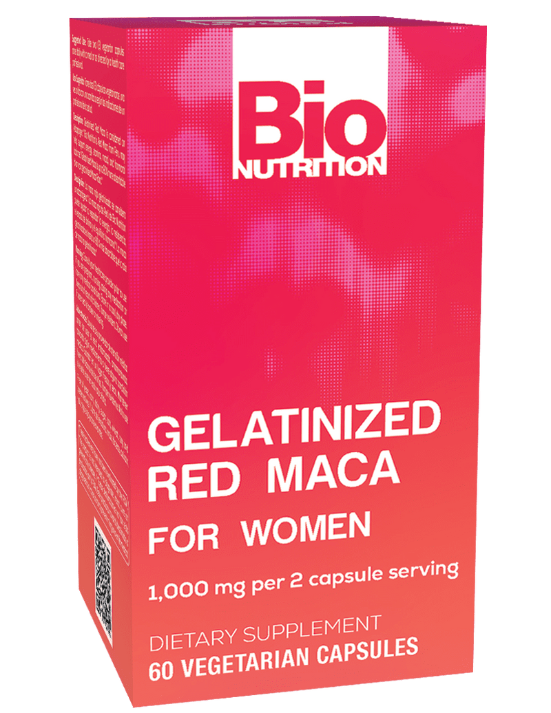 Gelatinized Red Maca For Women 60 Vegetarian Capsules (500 mg per Capsule) by Bio Nutrition