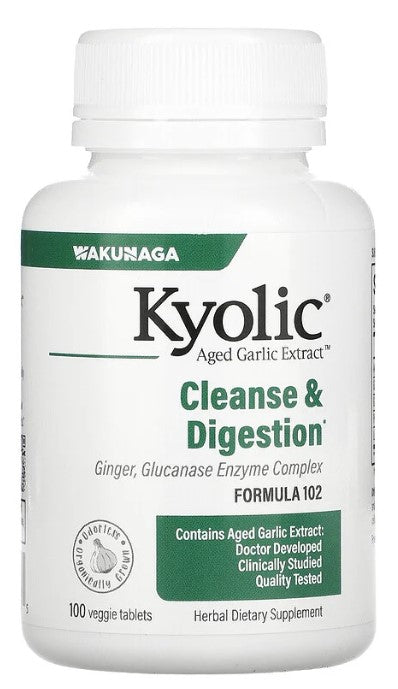 Formula 102 Aged Garlic Extract™, Cleanse & Digestion, 100 Veggie Capsules, by Kyolic®