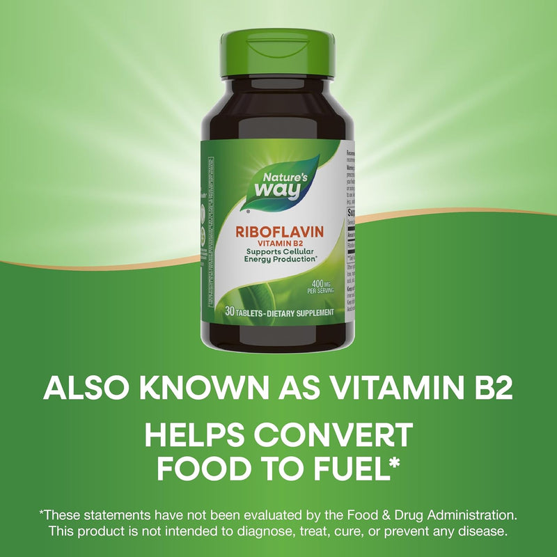 Riboflavin Vitamin B2 400 mg 30 Tablets