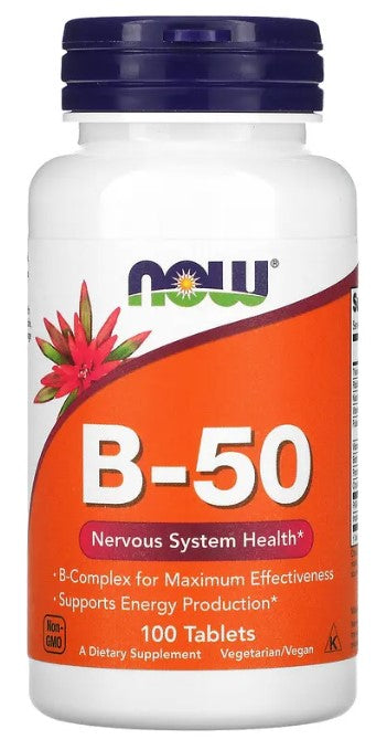 Vitamin B-50 - 100 Tablets, by NOW