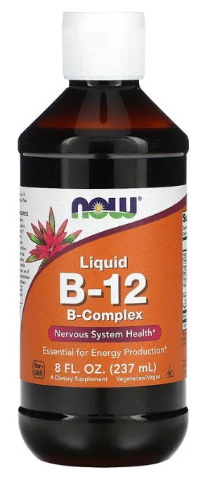 Vitamin B-12 Complex Liquid, 8 fl oz (237 ml), by NOW