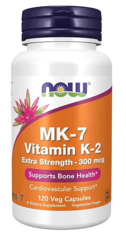 MK-7 Vitamin K-2, Extra Strength 300 mcg, 120 Veg Capsules, by NOW