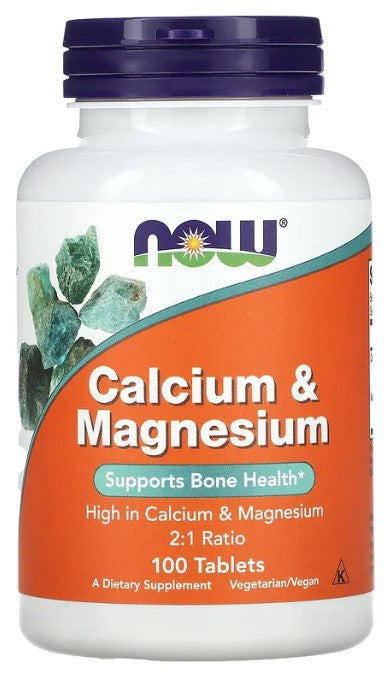 Calcium & Magnesium, 100 Tablets, by NOW