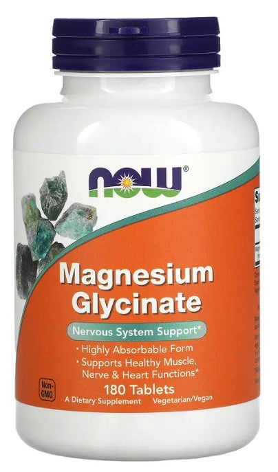 Magnesium Glycinate, 180 Tablets, by NOW