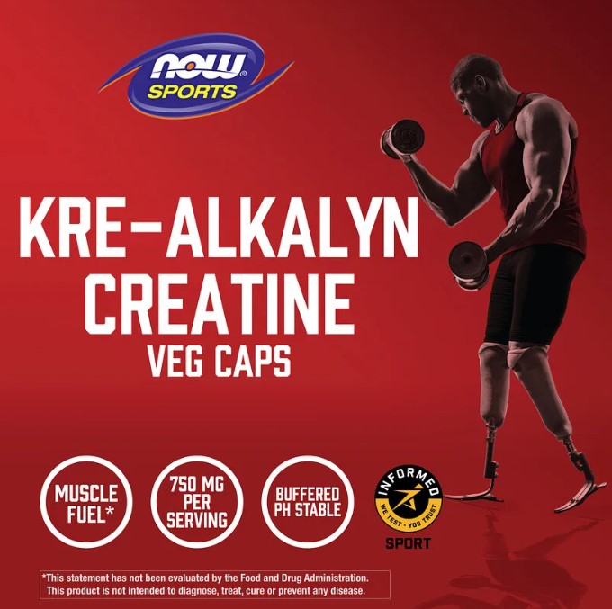 Kre-Alkalyn Creatine, 120 Capsules, by Now Sports