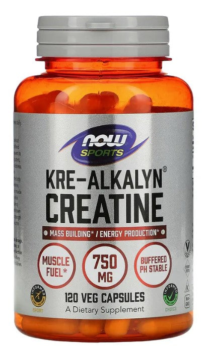 Kre-Alkalyn Creatine, 120 Capsules, by Now Sports