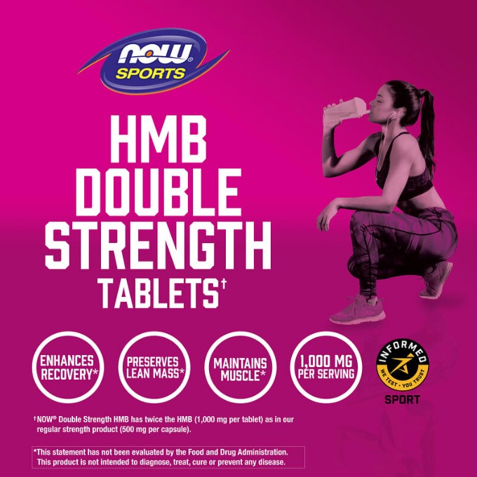 HMB, Double Strength, 1,000 mg, 90 Tablets, by NOW Sports
