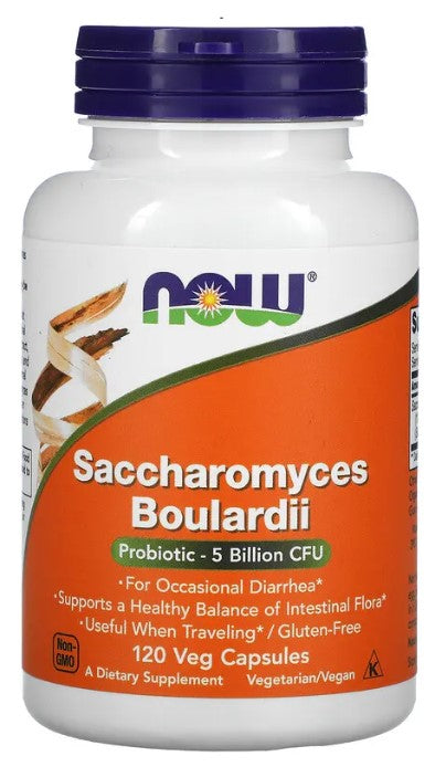 Saccharomyces Boulardii, 5 Billion CFU, 120 Veg Capsules by NOW