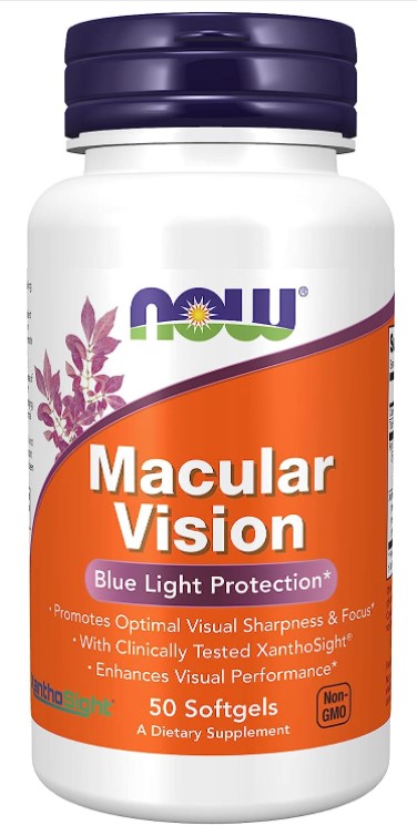 Macular Vision, Blue Light Protection, 50 Softgels, by NOW