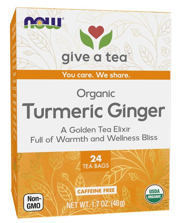 Turmeric Ginger Tea, Organic - 24 Tea Bags 1.7 oz (48 g), by Now Foods