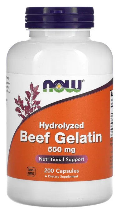 Beef Gelatin 550 mg 200 Capsules,  by NOW