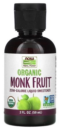 Monk Fruit Liquid, Organic Zero-Calorie Sweetener, 2 fl oz (59ml), by Now