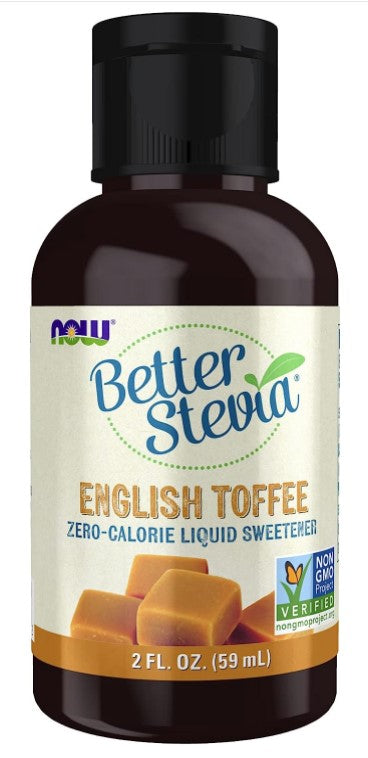 Better Stevia Zero-Calorie Liquid Sweetener English Toffee 2 fl oz (59 ml) by NOW