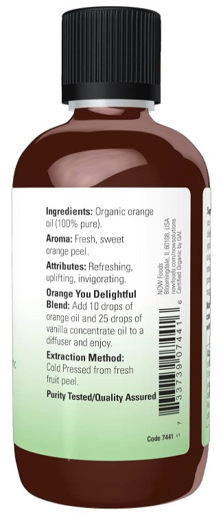 Orange Oil, Organic, 4 fl oz (118 mL), by Now Essential Oils