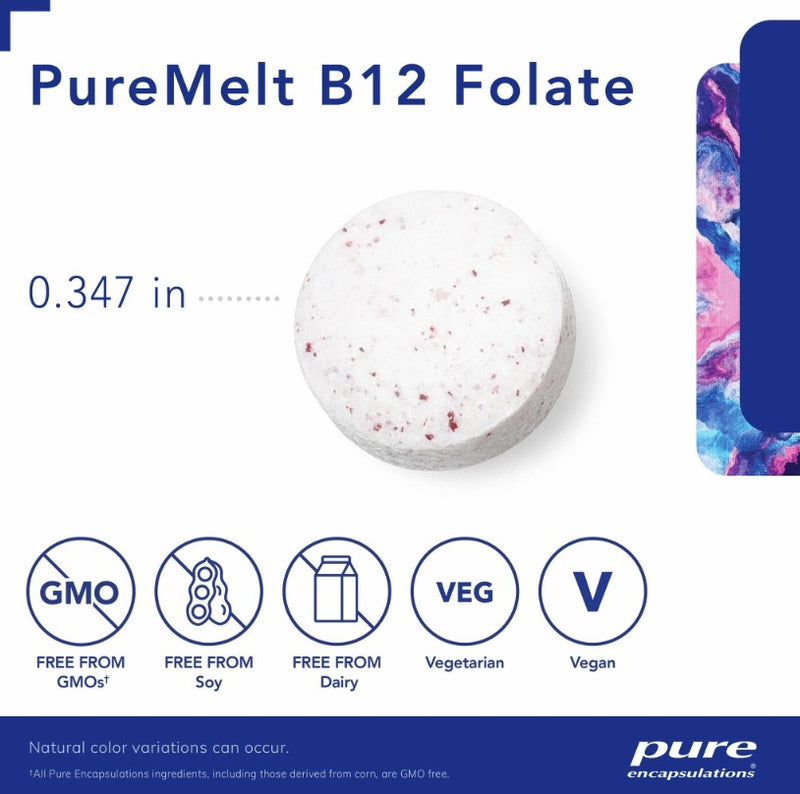 PureMelt B12 Folate 90 Lozenges, by Pure Encapsulations