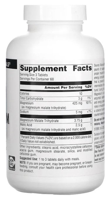 Magnesium Malate, 3,750 mg, 180 Tablets