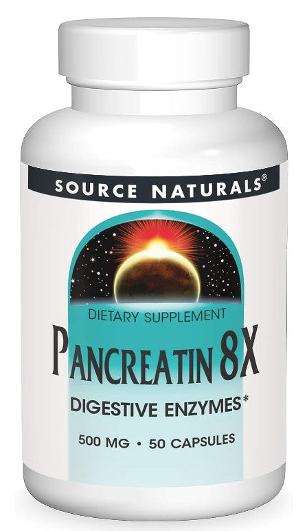 Pancreatin 8X 500 mg 50 Capsules by Source Naturals