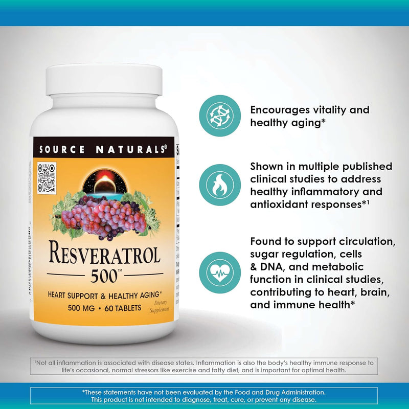 Resveratrol 500 mg - 120 Tablets Source Naturals