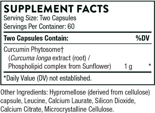 Curcumin Phytosome 1,000 mg, 120 Capsules, NSF certified for sport by Thorne