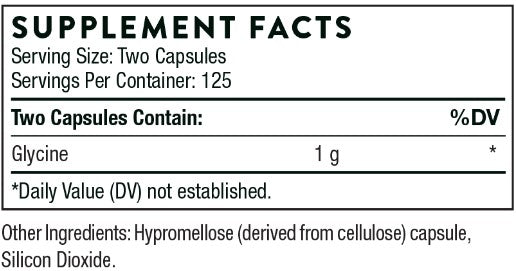 Glycine 250 Capsules, by Thorne