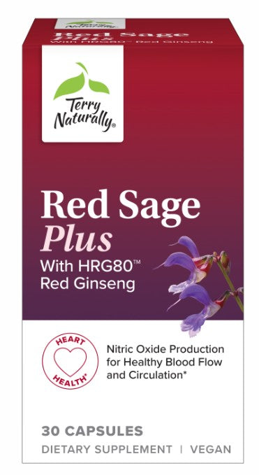 Terry Naturally Red Sage Plus with HRG80™ Red Ginseng, 30 Capsules, by Europharma