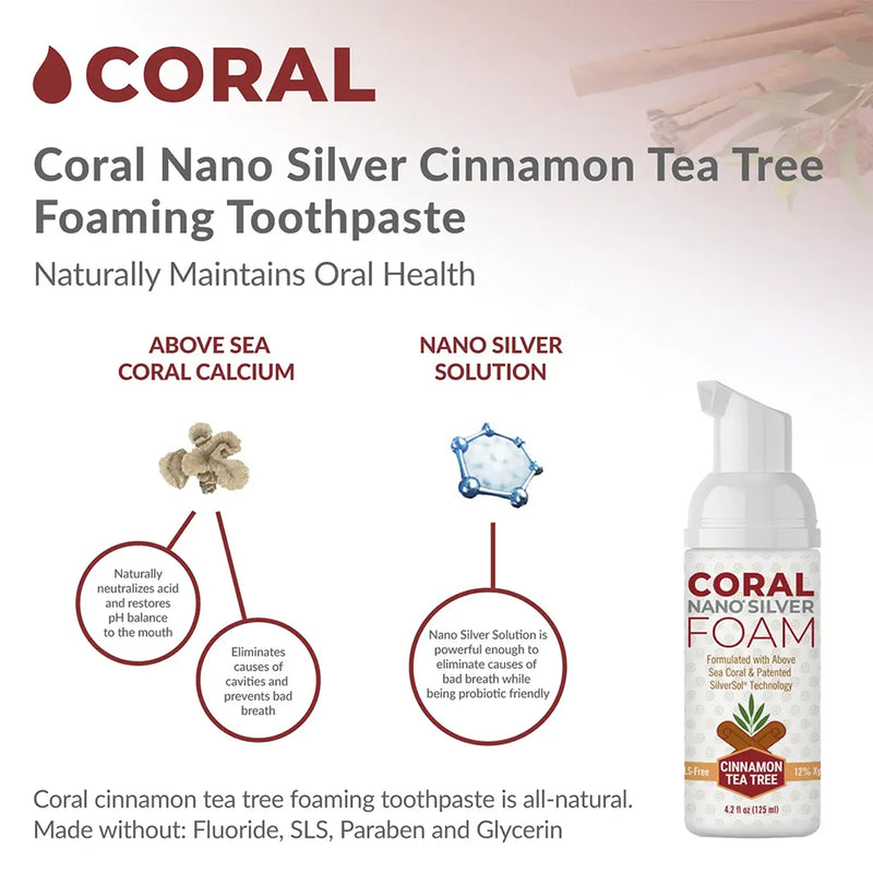 Nano Silver Foaming Toothpaste Cinnamon Tea Tree - (4.2 fl. oz.) 125ml