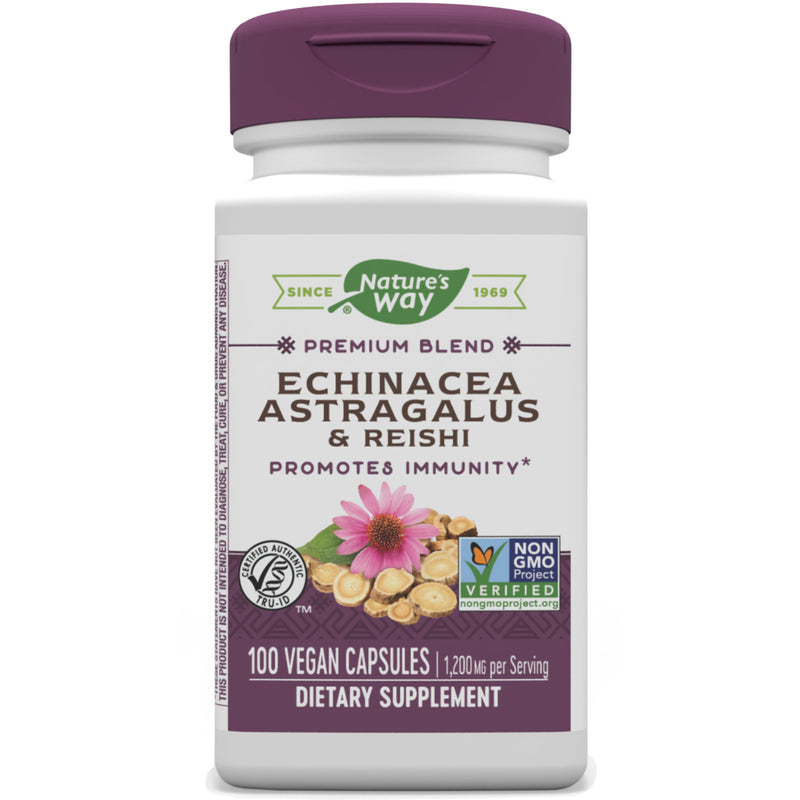 Echinacea Astragalus & Reishi 100 Vegetarian Capsules by Nature&