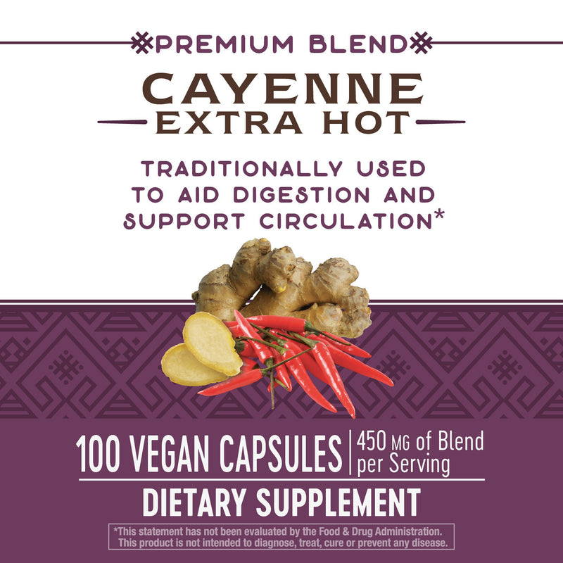Cayenne Extra Hot 100 Veg Capsules by Nature&