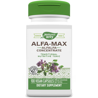 Alfa-Max Alfalfa Concentrate 840 mg 100 Vegan Capsules by Nature's Way best price
