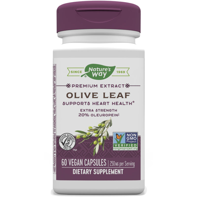 Olive Leaf Standardized 20% Oleuropein 60 Veg Capsules by Nature&