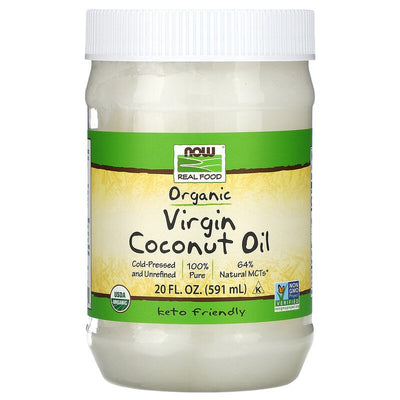 Organic Virgin Coconut Oil 20 fl oz (591 ml) | By Now Foods - Best Price