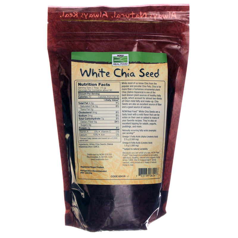 Organic White Chia Seed 1 lb (454 g) | By Now Foods - Best Price