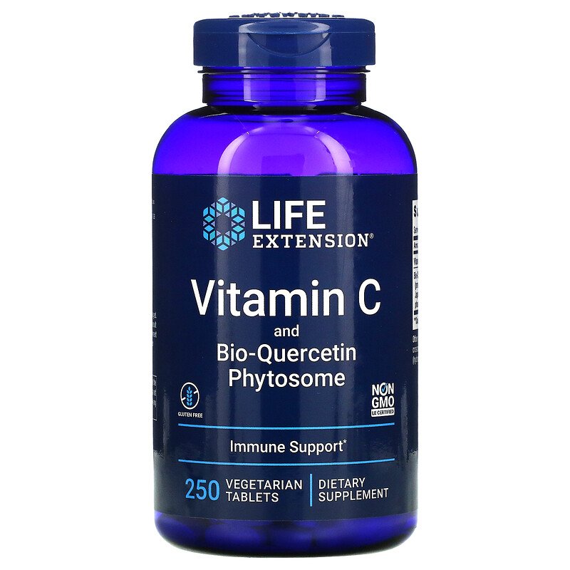 Vitamin C and Bio-Quercetin Phytosome 250 Vegetarian Tablets