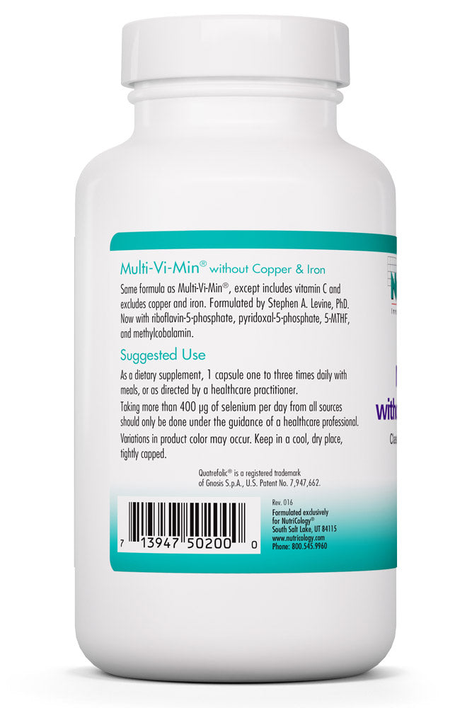 Multi-Vi-Min without Copper & Iron 150 Vegetarian Capsules by Nutricology best price