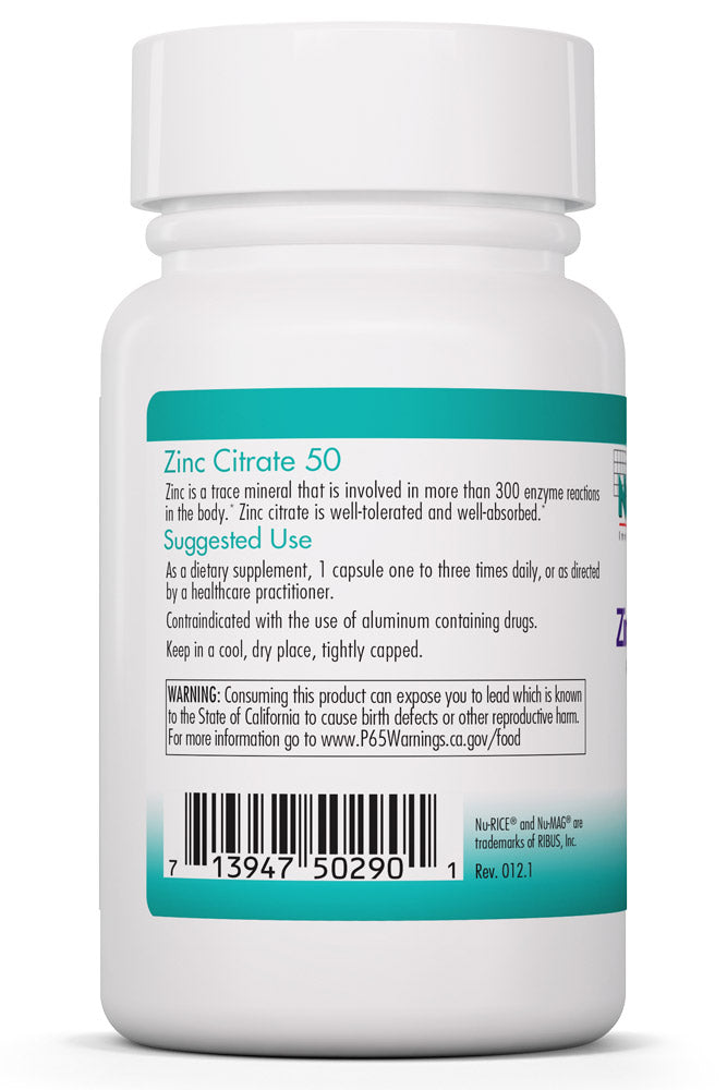 Zinc Citrate 50 60 Vegetarian Capsules by Nutricology best price